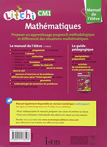 Book's Cover of Litchi Mathématiques CM1 - Manuel élève - Ed. 2014