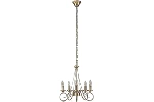 Lindby Lámpara de araña 'Marnia' en Bronce hecho de Metal e.o. para Salón & Comedor (5 llamas, E14) lámpara colgante, lámpara colgante, lámpara de araña, lámpara, lámpara de techo, lámpara de