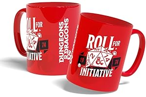 Konix Dungeons & Dragons Tazza in ceramica - 320 ml - Design Roll for Initiative - Rosso