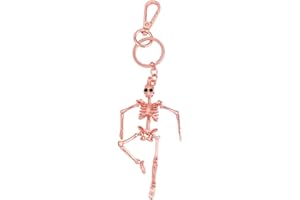 NUOBESTY Métal Squelette Porte-Clés Crâne Pendentif Porte-Clés Décoratif Porte-Clés pour Clé de Voiture Sac à Main Boucle de Ceinture 130 Mm