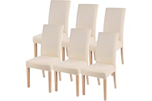 SearchI Dining Chair Covers,Modern Stretch Chairs Protective Cover, Removable Washable Chairs Slipcovers for Dining Room,Living Room,Kitchen,Party,Hotel Decor(Light Yellow,Pack 6)