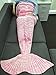 Produktbild iEFiEL Meerjungfrau Fischschwanz Flosse Kuscheldecke Kuschelige Decken Handgemachte Gestrickte Sofadecke Tagesdecke Blanket Kostüm Decke Für Kinder Erwachsene (Erwachsene Größe, Rosa)