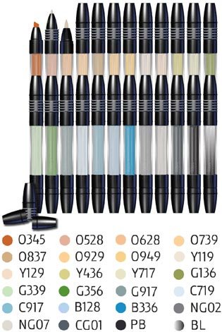 Tria Marker 24 Pen Set 6 Illustration