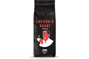 KIQO COFFEE & TEA LUCIFERS ROAST 1kg Caffè di KIQO dall'Italia - caffè forte - bassa acidità - con 571 mg di caffeina - 100% Robusta (caffè macinato, 1kg)