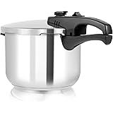 Tower T80244 6L/22cm Pressure Cooker with Steamer Basket, Stainless Steel, Silver