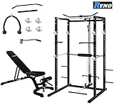 RynoTM Power Rack Squat Cage Weight Bench Combo Package Machine Pull Up Multi Gym