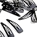 Gleader 20 X Black Snap Prong Clips for Girls Hair Bows 2.21" HOT