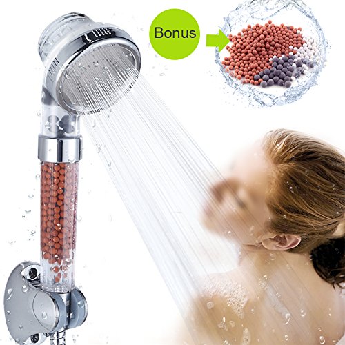 austor Ionic Filter Handbrause, 3-Wege-Spray Hand Dusche Kopf Duschkopf mit extra 3 Pack Ersatz-Ion Mineral Bälle