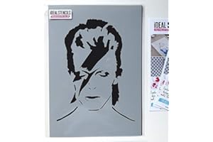 David Bowie Stencil, Paint Walls Fabric and Furniture, Reusable Art Craft Ideal Stencils Ltd (S/17X23CM)