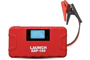 ‎LAUNCH Starthilfe PowerBank LAUNCH Europe ESP-150 Auto Starthilfegerät Tragbare Auto Batterie Booster mit LED-Glühbirne und Starthilfekabel 500A 15.000mAh, Rot