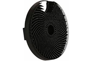 HIEERBUS Silikonowa myjka do ciała, delikatna peeling do ciała pod prysznic, silikonowa luffa z łatwo się pieniącym włosiem (Czarny)