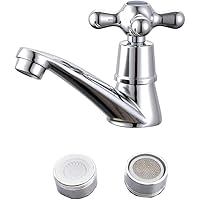 Moderne Single Kaltwasserhahn Waschbecken, Zubehör Chrom Finish Wasserhahn, Armatur Waschtischarmatur Chrom, für Home…