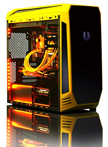 VIBOX Warrior Komplett-PC Paket 4.46 Gaming PC – 4,0GHz AMD FX 6-Core CPU, RX 460 GPU, leistungsfähig, Wassergekühlter Desktop Gamer Computer mit Spielgutschein, 22″ HD Monitor, Gamer Tastatur & Mouse, Gelb Innenbeleuchtung, lebenslange Garantie* (4,0GHz übertakteter Superschneller AMD FX 6300 Sechs 6-Core Prozessor CPU, MSI AMD Radeon RX 460 2GB Grafikkarte, 8GB Team Elite 1600MHz RAM, 120GB SSD, 2TB Festplatte, Raijintek Triton Wasserkühler, BitFenix Aegis Gehäuse, Ohne Windows Betriebssystem) - 3