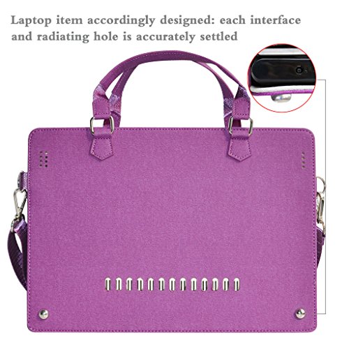 Lenovo Yoga 710 14 Hülle,Labanema 2 in 1 Spezielles Design PU Leder Handtasche Tragetasche Schulter Schutzüberzug+Tragbare Tasche Portable Laptoptasche mit Handgriff Schultergurt Griff für 14″ Lenovo Yoga 710 14 710-14ISK 710-14IKB 80TY0008UK 2-in-1 Serise Notebook,Violett - 4