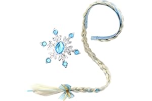 NUOGUAYI Parrucche lunghe intrecciate da principessa, Principessa Parrucca Rapunzel Bambina, Parrucca Bionda Lunghe Trecce Capelli, Cerchietti per capelli da principessa, treccia con capelli lunghi (1PCS)