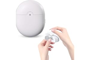 VACCLO Electric Nail Clippers with LED Light, 2 Speed Portable Nail File, Scrap Storage, One-Key Operation - Cordless Nail Trimmer Cutter for Adults, Kids, and Elderly (White-B)