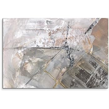Amazon.de: Abstraktes Wandbild beige rötlich altrosa 150x50cm Panorama