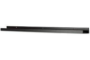 levandeo Tavellist, svart, 110 cm lång, MDF-trä, bildskena, galleriskena, vägghylla