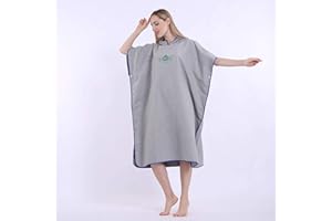 ATOPOLER Serviette Poncho Adulte Microfibre Serviette Changement Robe à Capuche Légère Séchage Rapide pour Surf Natation Wakeboard Plage Hommes Femmes Taille Unisexe (Gris)