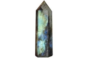 Nagoyuki Moonstone Crystal Column Natural Labradorite Quartz Obelisk Crystal Column Wand Point Healing Stone Home Decor 7-8cm