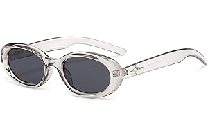LJCZKA Vintage Gafas de Sol Ovaladas Pequeñas para Mujer Hombre, Gafas de Sol Ovaladas Retro Gafas sol Pequeñas de Estrella Protección UV400