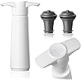 Vacu Vin Wine Saver Gift Set - White | 1 x Vacuum Pump + 2 x Vacuum Wine Stopper