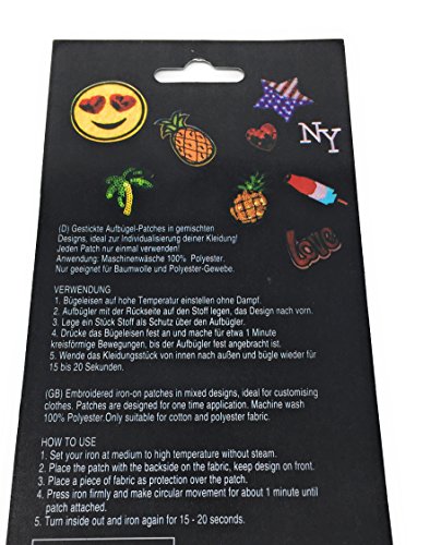 Gestickte Aufbügel-Patches 3er Set Aufnäher Kirsche, Ananas, Wassermelone - 2
