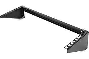 Tecmojo 3U Vertical Wall Mount bracket, Foldable Patch Panel Bracket fit 19” Switch/IT/Data Equipment, Open Frame Server Rack with 44lbs(20kg) Capacity, Vertical/Horizontal Mounting