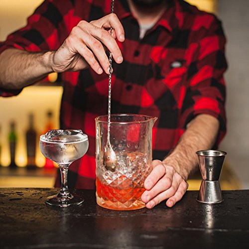 Bartender Wesentliche Tool Kit für Cocktailshaker – Professionelle Gewichteten Bar Löffel 30cm, Holz Muddler 25cm, 2 Ausgießer und Eiszange – Premium Qualität - 2