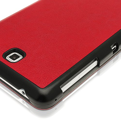 igadgitz Rot PU Ledertasche Hülle Smart Cover für Samsung Galaxy Tab 4 7.0″ SM-T230 mit Multi Winkelbetrachtung Stand + Displayschutzfolie - 8