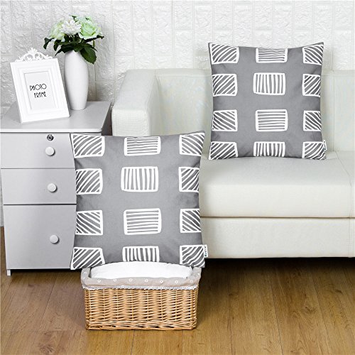 Highway 50 Kaschmir Deko Kissen/Kopfkissen (Set von 2) Strand, Polyester, grau, 45×45CM - 4