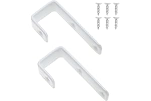 LT Easiyl 2pcs Crochets pour Échelle de Lit avec Revêtement PVC - Crochets en J Utilitaires en Métal Robuste pour Lits Superposés, Mezzanine et Échelles, Blanc