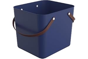 Rotho Albula Cestino per la spesa, in plastica (polipropilene riciclato), 40 l, 39,8 x 35,5 x 34 cm, colore blu