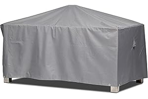 MEHR GARTEN Funda protectora para mesa rectangular de jardín | 245 x 115 x 71 cm | Poliéster tejido Oxford 600D, color: gris