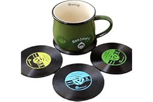 WOO LANDO 4 sottobicchieri in vinile design in gomma flessibile con scanalature e fori (mix)