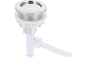 Angoily Toilet Push Button, Push Button Toilet Flush, Adjustable Toilet Water Tank Button, Replacement Toilet Flush Button (Silver), 11CM/4.32Inch