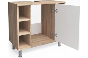 ‎VICCO Vicco Waschbeckenunterschrank Fynn, Sonoma/Weiß, 60 x 54 cm