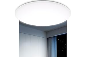Swoieltr LED Flush Ceiling Light, 2800LM 24W 6500K UFO Design Bathroom Light IP54 Waterproof Ultra Thin for Bedroom Living Room Indoor Home Lighting, Ø30cm Cold