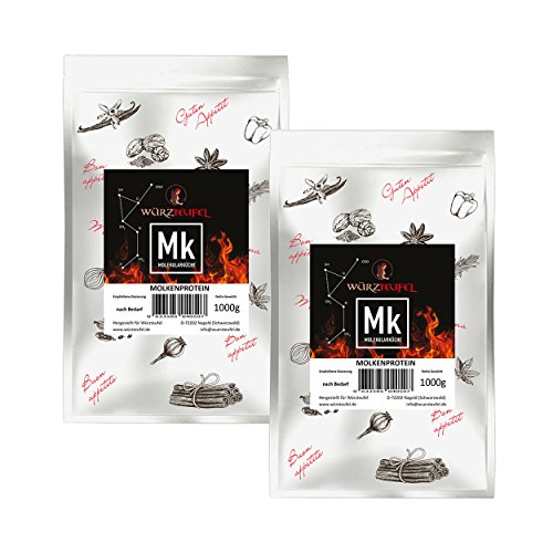 Preisvergleich Produktbild Whey - Protein, Molkenprotein, Milchprotein, natürliches Milcheiweiß ohne Aromastoffe. 2 Beutel je 1000g. (2,0 KG).