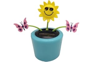 SQUAREZHENBO Solar Dancing Flower | Sunflower Dancing Toy | Solar Dashboard Decorations | Shaking Head Car Ornaments For Car Desk Decor Solar Powered Dancing Flower Toy