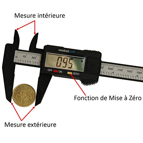 Digital Messschieber 150 mm – Kohlefaser – Mit Etui - 3