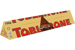 Toblerone Milk Chocolate Bar, Swiss Chocolate with Honey and Almond Nougat, Made with Swiss Milk, Christmas Treat for Gifting, or Sharing, 750 g (Pack of 1)