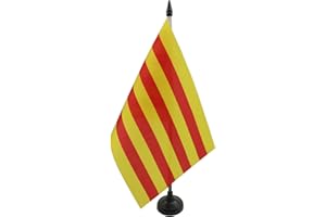 BANDERA de MESA de CATALUÑA 21x14cm - BANDERINA de DESPACHO CATALANA - CATALUNYA 14 x 21 cm - AZ FLAG