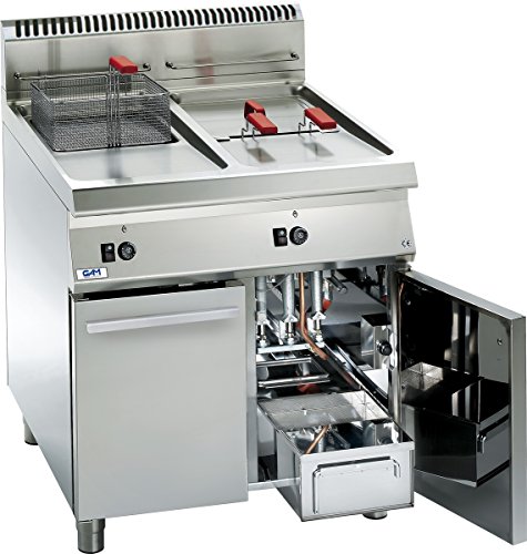 Gam Gastro Doppel Friteuse Gasanschluss 80 Cm Breit 2x13 Liter L Neu