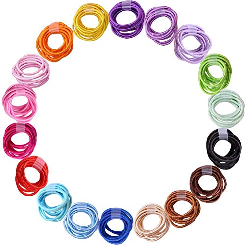 180 Pcs 2.5mm Liens de Cheveux de bébé Mélangez les Couleurs Bandes élastiques pour cheveux Porte-queue de cheval Accessoires pour cheveux pour bébés filles Bébés Tout-Petits (18 couleurs)