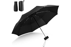 LIULIUDA Mini Folding Travel Umbrella, Compact Umbrella with Storage Box Handle Pocket Umbrella Waterproof Umbrella Handbag Umbrella Portable Rain and Sun Umbrella for Men and Women