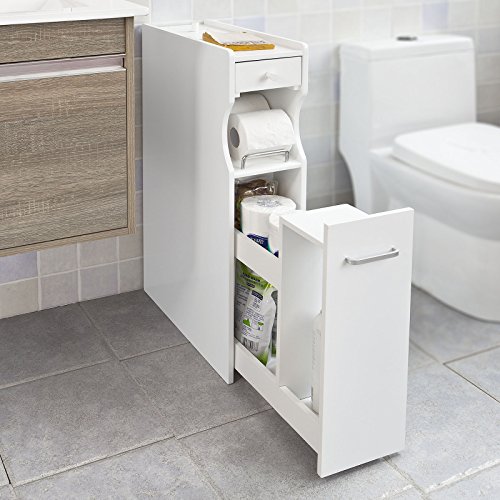 SoBuy® Badregal Nischenregal Standschrank Seitenschrank weiß FRG50-W - 7