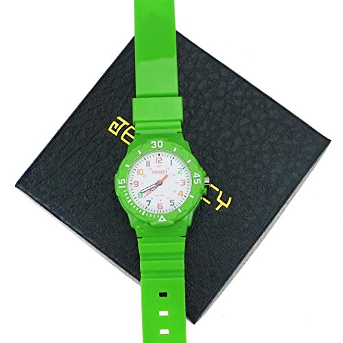 Kinderuhren-JungenKinder-Wasserdicht-Analog-Armbanduhr-fr-Jungs-MdchenGrn-Kinderuhr