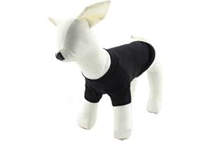 Lovelonglong Hund T-Shirt, 100% Baumwolle, Haustier T-Shirt, Hund-Unterhemd T-Shirts Für kleine Hunde Black L