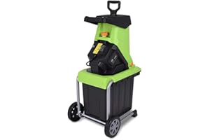 Trituradora de Hojas eléctrica de jardín Bakaji, trituradora de Hojas de 2500 W, Ramas y compostaje con contenedor de Recogida de 50 litros